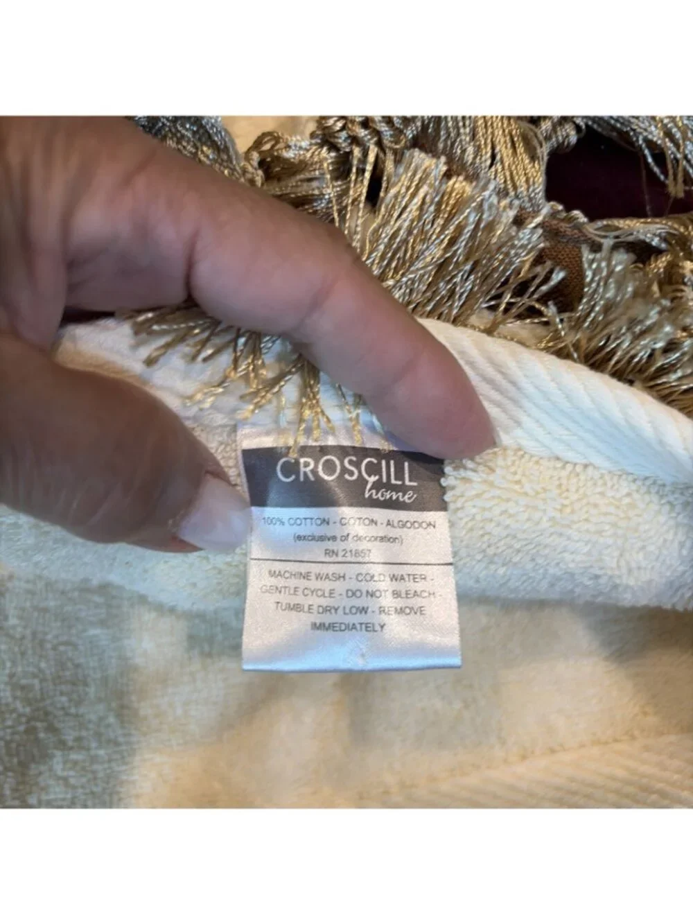 5 VTG Croscill Towels Cambridge Burgundy Fringe Tassels Bath, Hand, Fingertip
